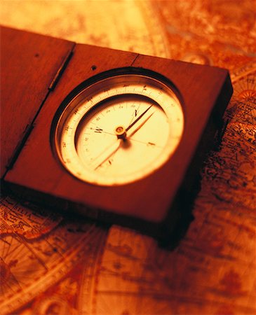 Compass on Map Stock Photo - Rights-Managed, Code: 700-00036032