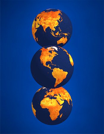 simsearch:700-00039734,k - Three Globes Displaying Continents of the World Foto de stock - Con derechos protegidos, Código: 700-00036120