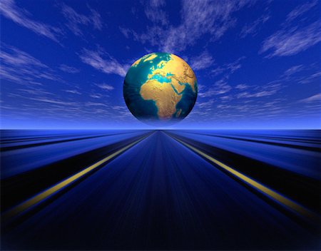 simsearch:700-00042293,k - Globe over Road Europe and Africa Stock Photo - Rights-Managed, Code: 700-00036130