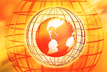 Globe dans les sphères du fil vers le Nord et l'Amérique du Sud Photographie de stock - Rights-Managed, Code: 700-00036150