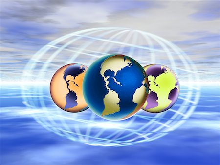 simsearch:700-00028238,k - Three Globes with Wire Globes and Sky North and South America Stock Photo - Rights-Managed, Code: 700-00036152