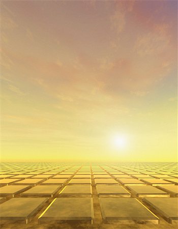 perspective grid horizon - Sunset over Grid Stock Photo - Rights-Managed, Code: 700-00036162