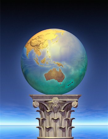 Globe on Pedestal Pacific Rim Stock Photo - Rights-Managed, Code: 700-00036177