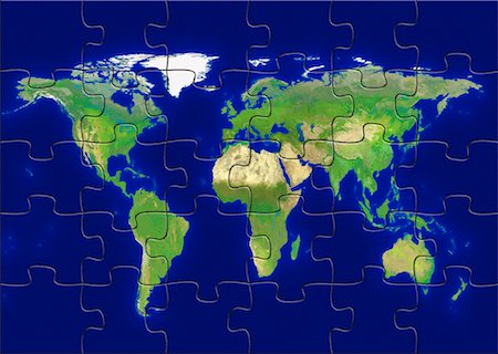 simsearch:700-00005860,k - World Map as Jigsaw Puzzle Fotografie stock - Rights-Managed, Codice: 700-00036172