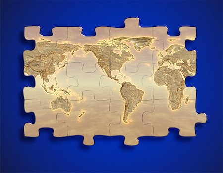 simsearch:700-00005860,k - World Map as Jigsaw Puzzle Fotografie stock - Rights-Managed, Codice: 700-00036192