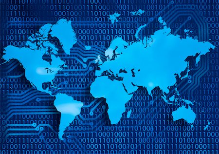 World Map, Binary Code and Circuit Board Stock Photo - Rights-Managed, Code: 700-00036201
