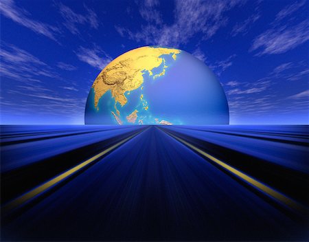 Globe and Road Pacific Rim Stock Photo - Rights-Managed, Code: 700-00036221