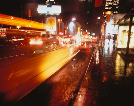 rain cityscape - Busy Street at Night Toronto, Ontario, Canada Stock Photo - Rights-Managed, Code: 700-00037575