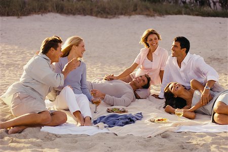 Group of People on Beach Stock Photo - Rights-Managed, Code: 700-00037616