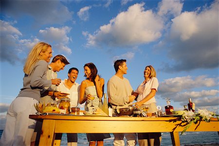 Group of People at Picnic on Beach Stock Photo - Rights-Managed, Code: 700-00037612