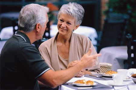 Mature Couple at Outdoor Cafe Stock Photo - Rights-Managed, Code: 700-00037790