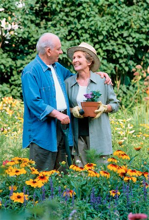 Mature Couple in Garden Stock Photo - Rights-Managed, Code: 700-00038017
