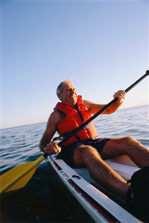 Mature Man Kayaking Stock Photo - Rights-Managed, Code: 700-00038058