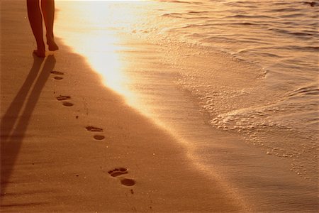 Footprints on Beach Tortola, British Virgin Islands Foto de stock - Con derechos protegidos, Código: 700-00038051