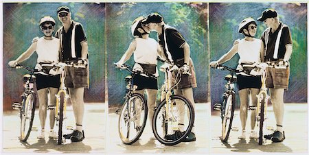 Triptych Portraits of Mature Couple with Bikes Stock Photo - Rights-Managed, Code: 700-00038618