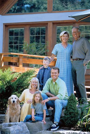 family dog grandparents parents child - Portrait of Family on Porch Stock Photo - Rights-Managed, Code: 700-00038838