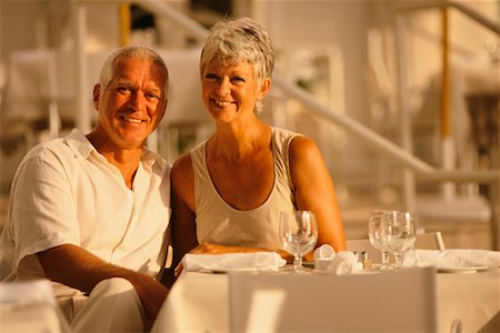 Portrait of Mature Couple at Outdoor Cafe Stock Photo - Rights-Managed, Code: 700-00039288