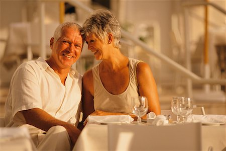 Mature Couple at Outdoor Cafe Stock Photo - Rights-Managed, Code: 700-00039289