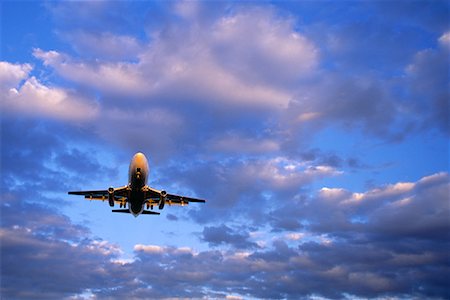 plane sky cloud looking up not people - Airplane in Flight Calgary, Alberta, Canada Stock Photo - Rights-Managed, Code: 700-00039718