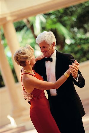 Mature Couple in Formal Wear Dancing Outdoors Stock Photo - Rights-Managed, Code: 700-00039975