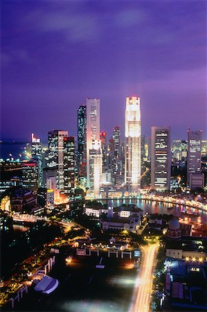 simsearch:700-00097806,k - City Skyline at Night Singapore Stock Photo - Rights-Managed, Code: 700-00030857