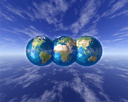 simsearch:700-00028197,k - Three Globes Displaying Continents of the World Stock Photo - Rights-Managed, Code: 700-00030940