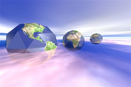 simsearch:700-00042293,k - Three Globes Displaying Continents of the World Stock Photo - Rights-Managed, Code: 700-00031292