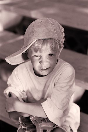 Portrait of Boy Holding Baseball Glove Stock Photo - Rights-Managed, Code: 700-00031466