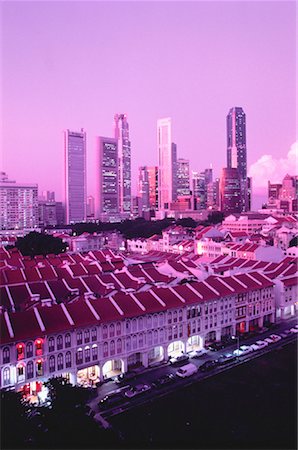 simsearch:841-02706234,k - Office Towers of Shenton Way and Chinatown at Dusk Singapore Stock Photo - Rights-Managed, Code: 700-00031527