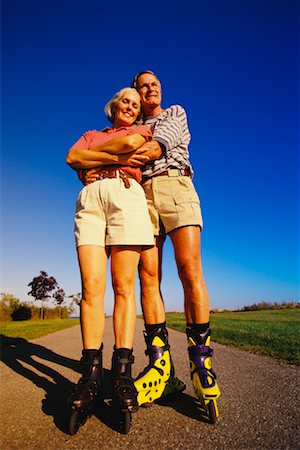 Portrait of Mature Couple In-Line Skating Stock Photo - Rights-Managed, Code: 700-00031955