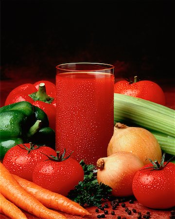 Vegetables with Glass of Juice Stock Photo - Rights-Managed, Code: 700-00031980