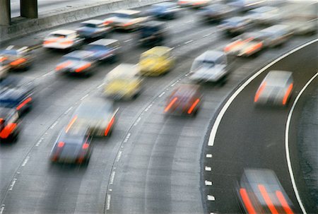 Blurred View of Highway Traffic Los Angeles, California, USA Stock Photo - Rights-Managed, Code: 700-00032129