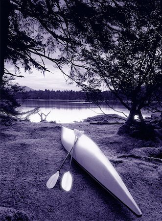 Overturned Kayak near Shore, British Columbia, Canada Stock Photo - Rights-Managed, Code: 700-00032533