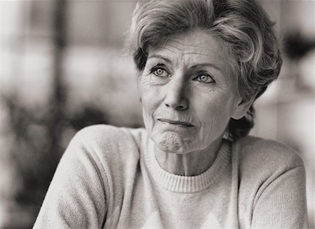 Sad older woman black and white Stock Photos - Page 1 : Masterfile