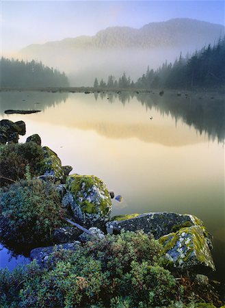 simsearch:614-08872811,k - Prudhomme Lake at Dawn Near Prince Rupert British Columbia, Canada Foto de stock - Con derechos protegidos, Código: 700-00033550