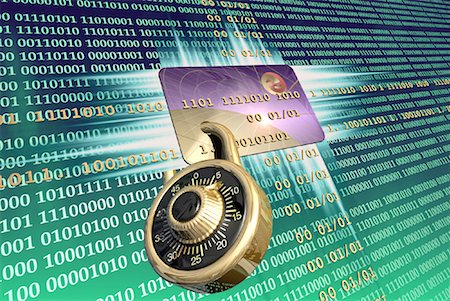 simsearch:700-00040014,k - Credit Card with Combination Lock And Binary Code Stock Photo - Rights-Managed, Code: 700-00044030