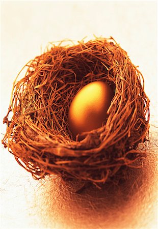 simsearch:700-00549353,k - Golden Egg in Nest Stock Photo - Rights-Managed, Code: 700-00044510