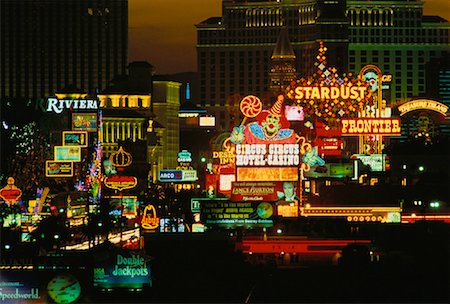 simsearch:700-00553603,k - Las Vegas Strip at Night Las Vegas, Nevada, USA Foto de stock - Con derechos protegidos, Código: 700-00045132