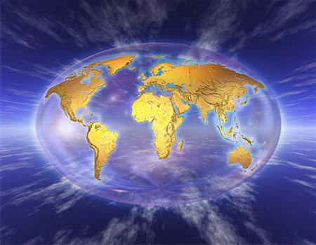 simsearch:700-00042293,k - Oval World Map in Bubble Stock Photo - Rights-Managed, Code: 700-00045152