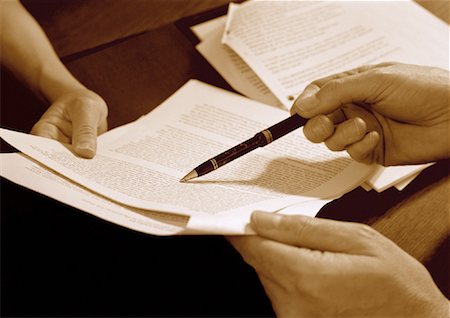 pierre tremblay - Close-Up of Hands Holding Documents and Pen Stock Photo - Rights-Managed, Code: 700-00045199