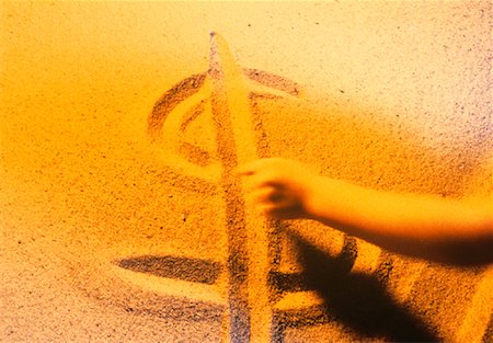 simsearch:700-00045425,k - Child Drawing Dollar Sign in Sand Stock Photo - Rights-Managed, Code: 700-00045218