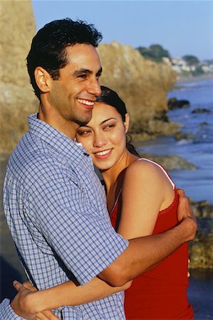 simsearch:700-00086310,k - Portrait of Couple Embracing on Beach Stock Photo - Rights-Managed, Code: 700-00045378