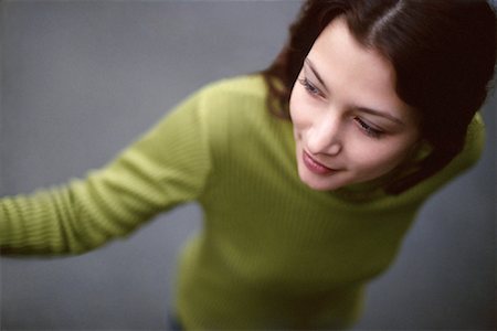Woman Wearing Green Sweater Stock Photo - Rights-Managed, Code: 700-00045410