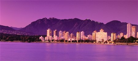 ed gifford vancouver - Toits de la ville au crépuscule Vancouver, Colombie-Britannique Canada Photographie de stock - Rights-Managed, Code: 700-00045581