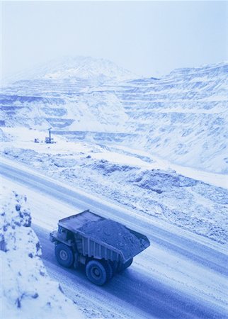 dump truck at open pit mine - Copper Mine in Winter Butte, Montana, USA Stock Photo - Rights-Managed, Code: 700-00045822