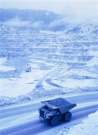 dump truck at open pit mine - Copper Mine in Winter Butte, Montana, USA Stock Photo - Rights-Managed, Code: 700-00045823