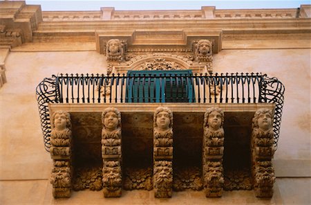 Balcony and Window Noto, Sicily, Italy Fotografie stock - Rights-Managed, Codice: 700-00045834