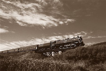 Antique Locomotive and Passenger Train, Stemler, Alberta, Canada Stock Photo - Rights-Managed, Code: 700-00045952