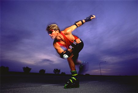 Man In-Line Skating at Night Stock Photo - Rights-Managed, Code: 700-00046149