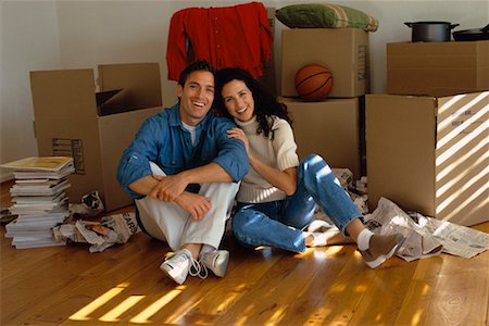 peter griffith - Portrait of Couple Sitting on Floor with Boxes Stock Photo - Rights-Managed, Code: 700-00046198